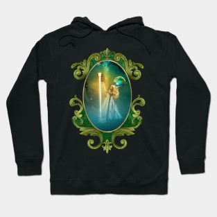 Beautiful fairy playing a harp in the sky Hoodie